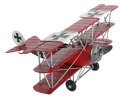 Repro Tin German WWI Red Aeroplane - Click Image to Close